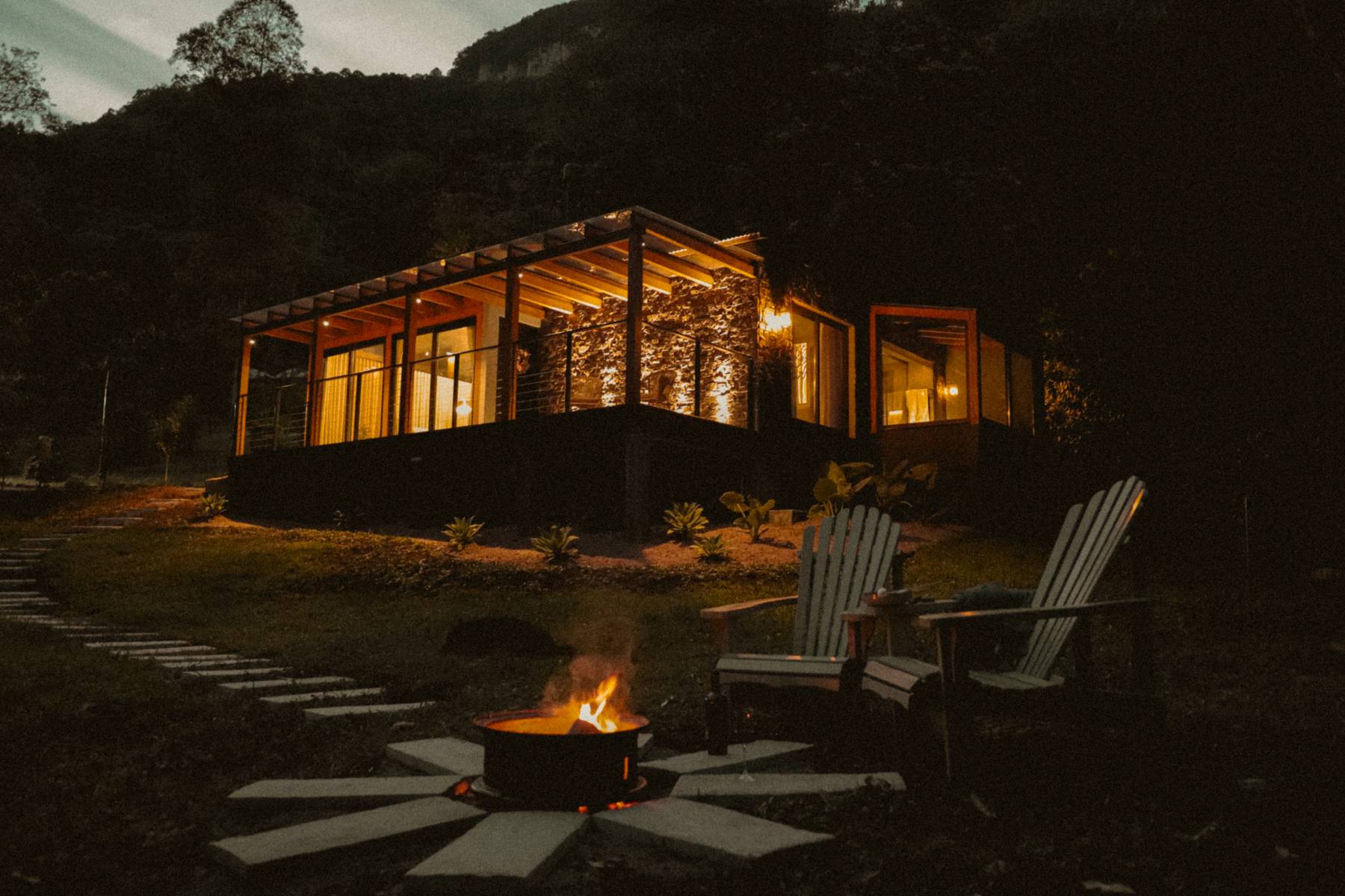 Cabana Azul: à noite